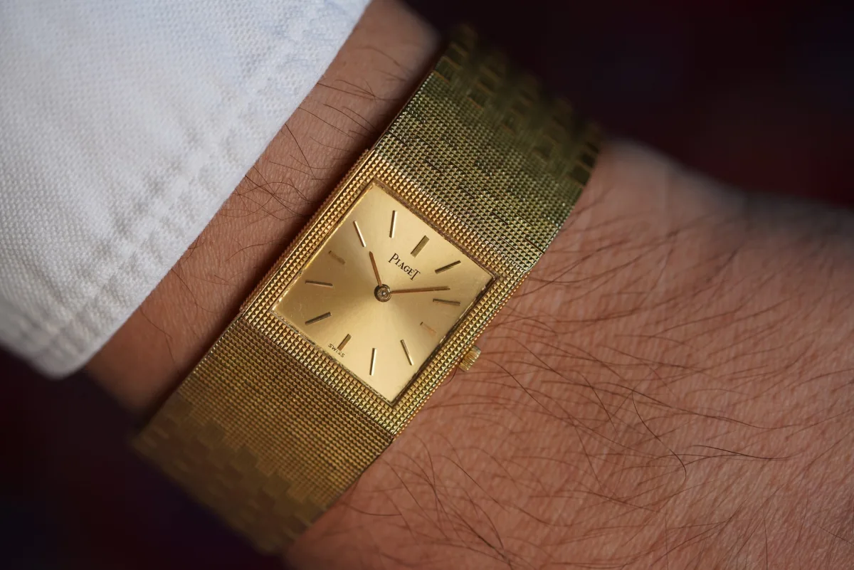 Piaget ref. 9131 gold dial with hobnail pattern