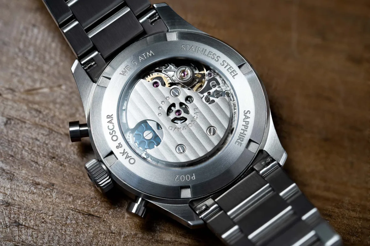 Close-up of Oak & Oscar Atwood dial choices