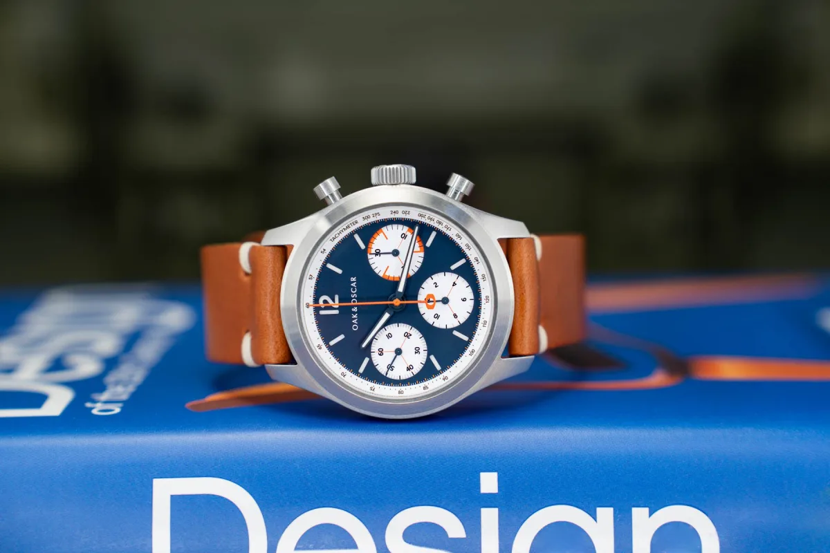 Oak & Oscar Atwood with leather strap and steel bracelet options