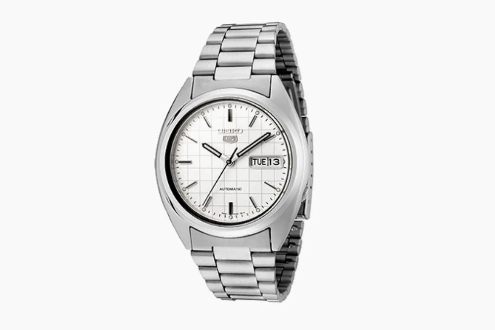 Seiko SNXF05 5 Automatic with white dial