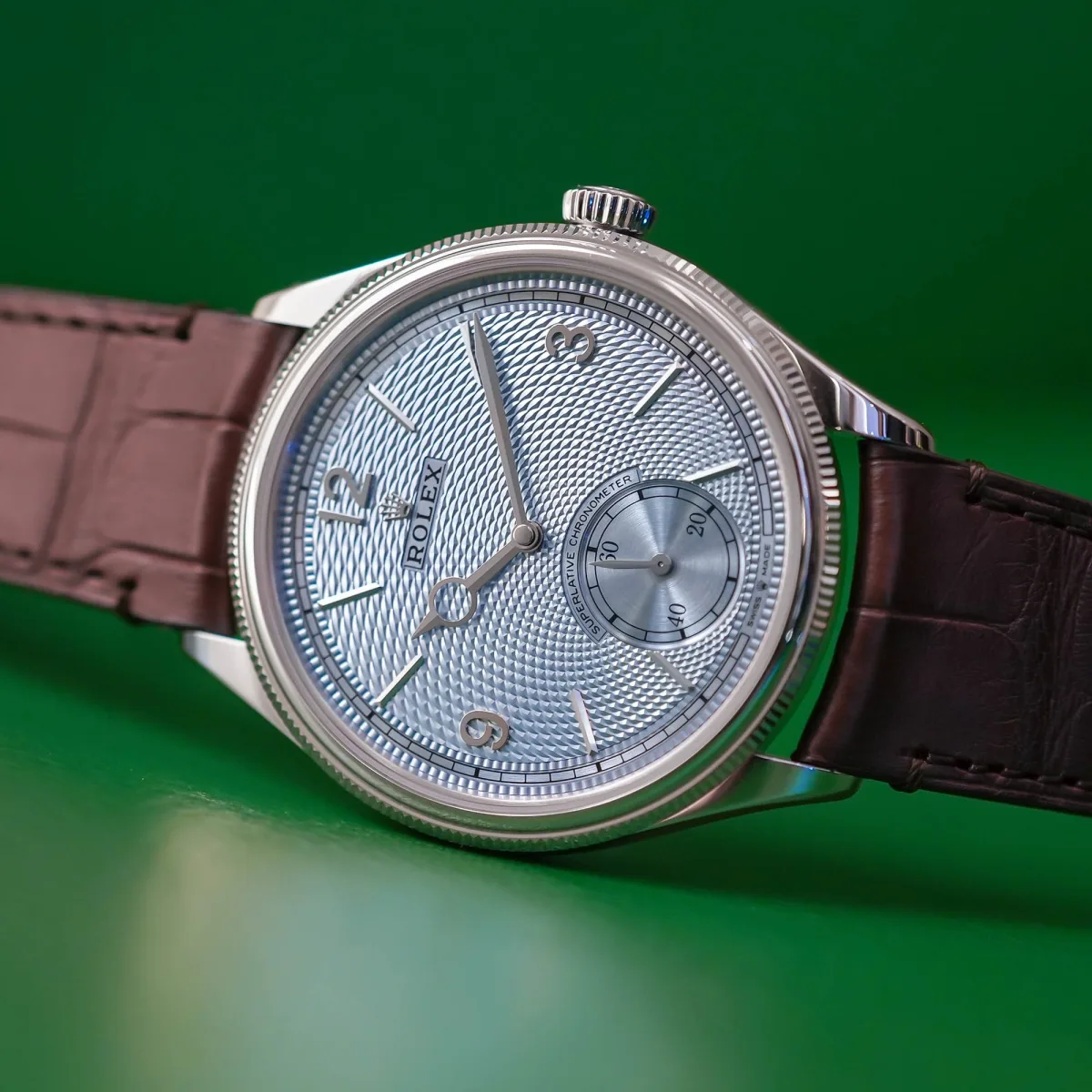 Guilloche pattern on Rolex Perpetual 1908 Platinum dial