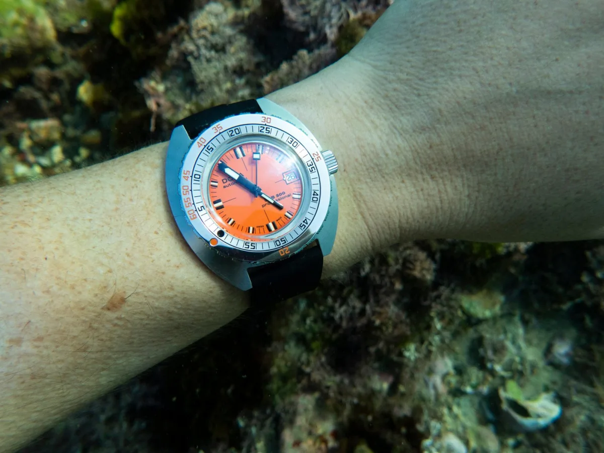 Jacques Cousteau wearing Doxa Sub 300