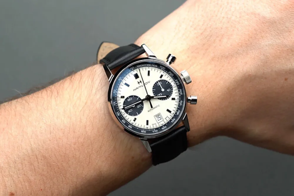 Close-up of Hamilton Intra-Matic Auto Chrono