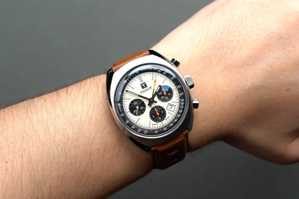 Close-up of Tissot Heritage 1973