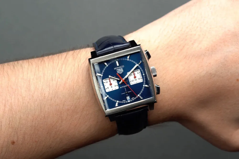 Close-up of TAG Heuer Monaco