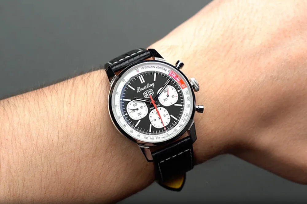 Close-up of Breitling Top Time B01 Deus