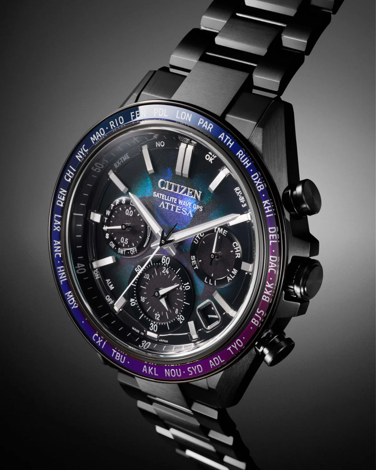 Citizen Attesa Layers of Time CC4057-60E with gradient bezel and structural dial