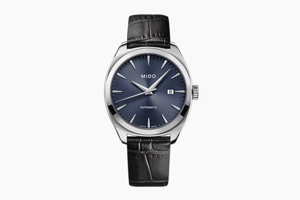 Mido Belluna Royal Gent with blue guilloché dial