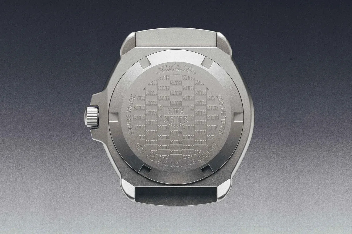 Close-up of TAG Heuer Formula 1 × Kith watch face