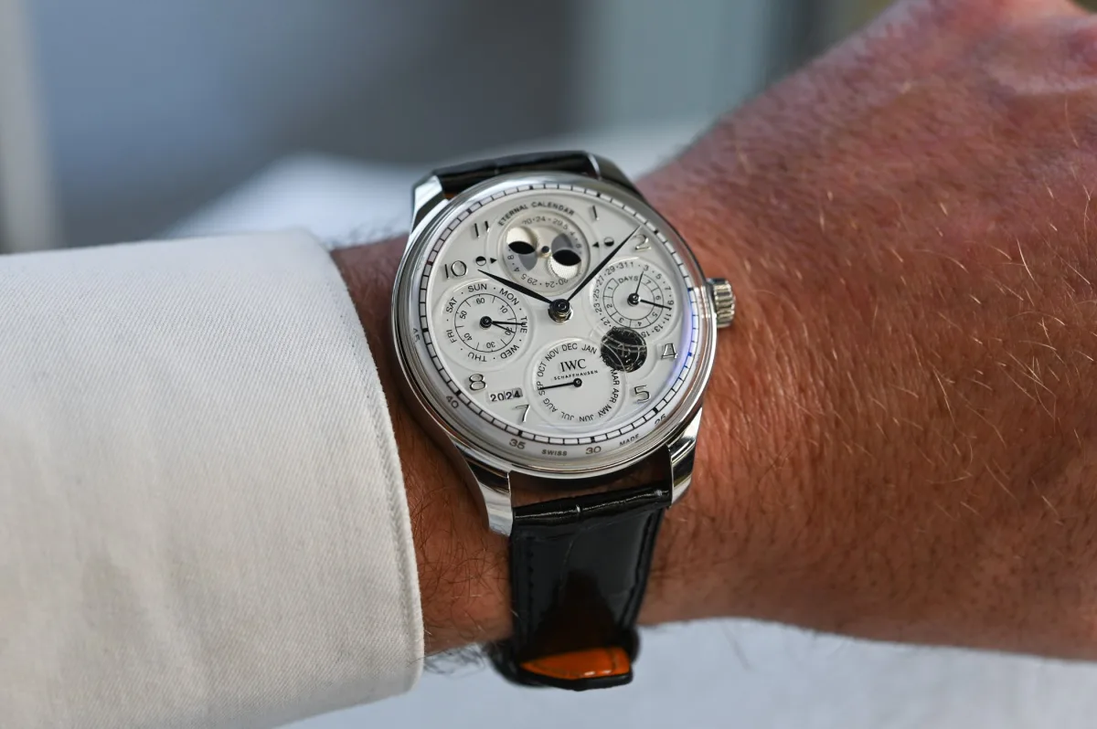 IWC Portugieser Perpetual Calendar watch with white dial