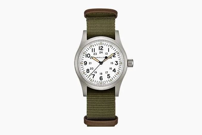 Hamilton Khaki Field Mechanical white dial watch