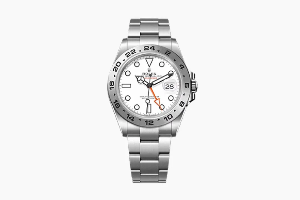 Rolex Explorer II white dial watch