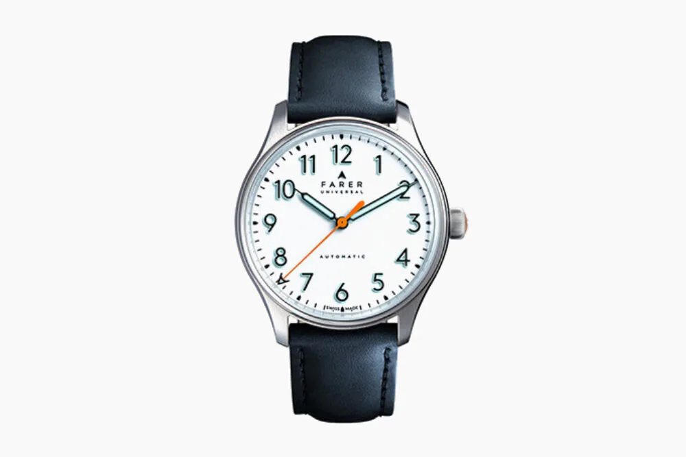 Farer Resolute II white dial watch