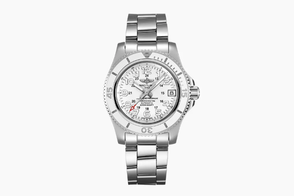 Breitling Superocean II 36 white dial watch