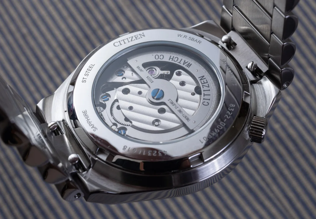 Close-up of the Citizen Tsuyosa Small Second's textured dial