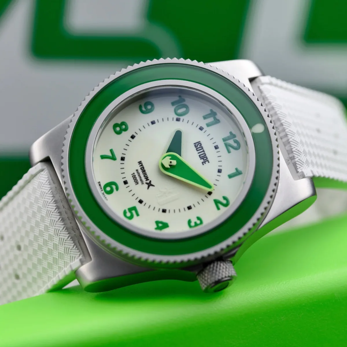 Zodiac Super Sea Wolf on wrist with luminous dial