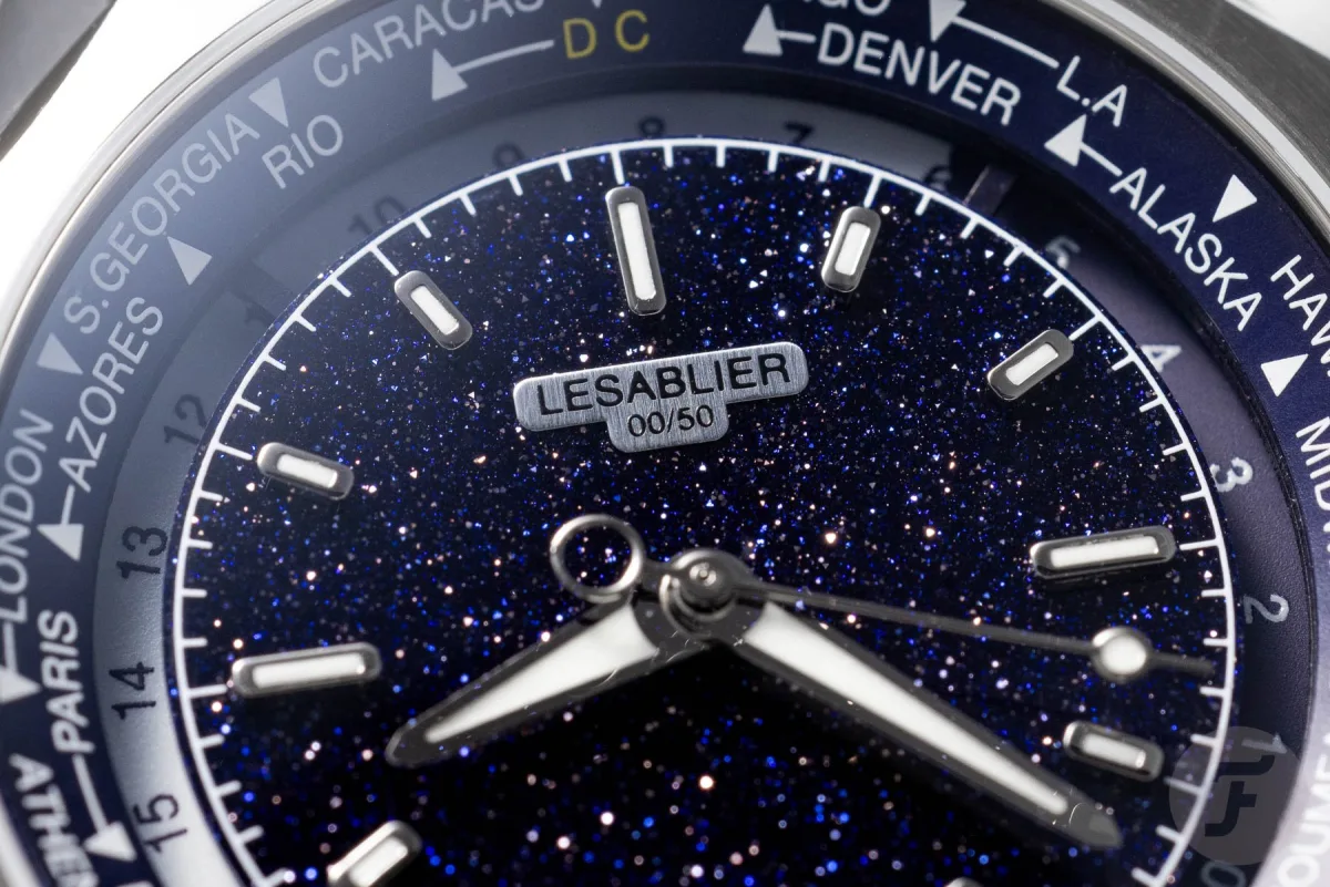 Close-up of the Miyota 9075 movement in Lesablier LS-04