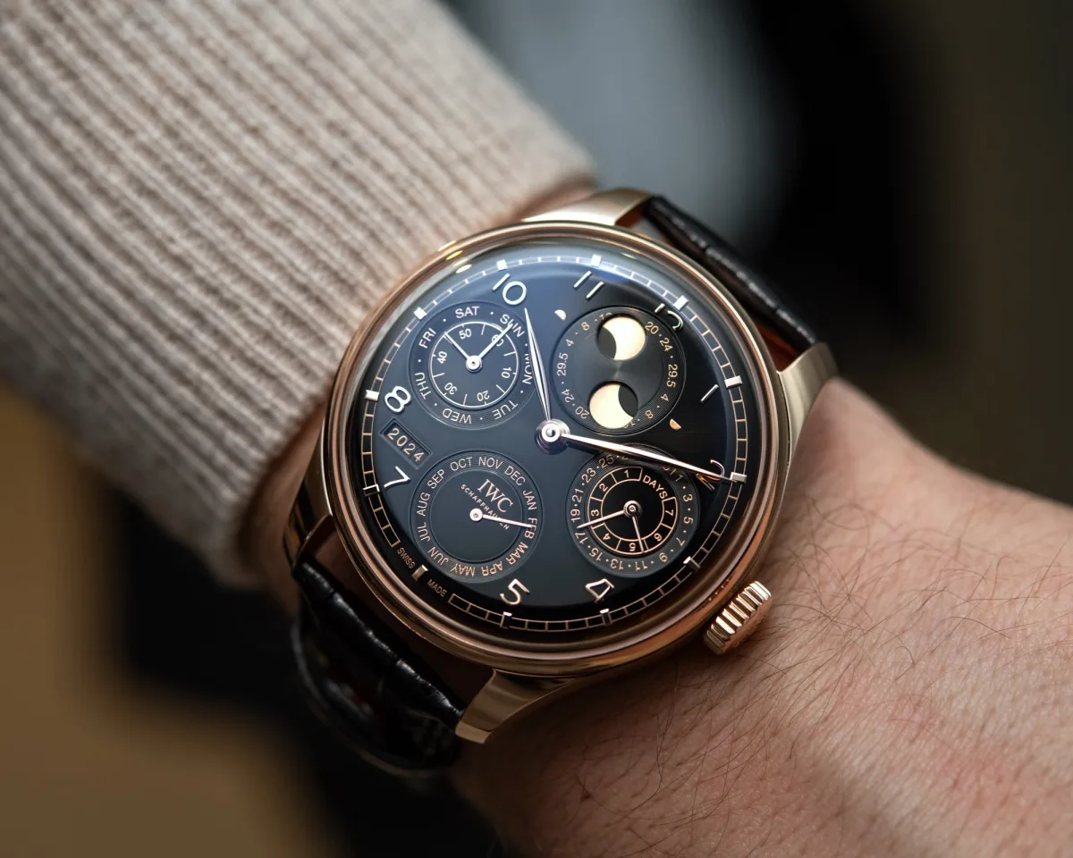 IWC Portugieser Perpetual Calendar 44 displayed on a table