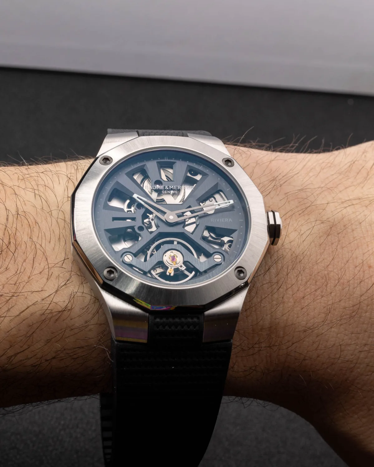 Baume & Mercier Riviera Skeleton watch front view