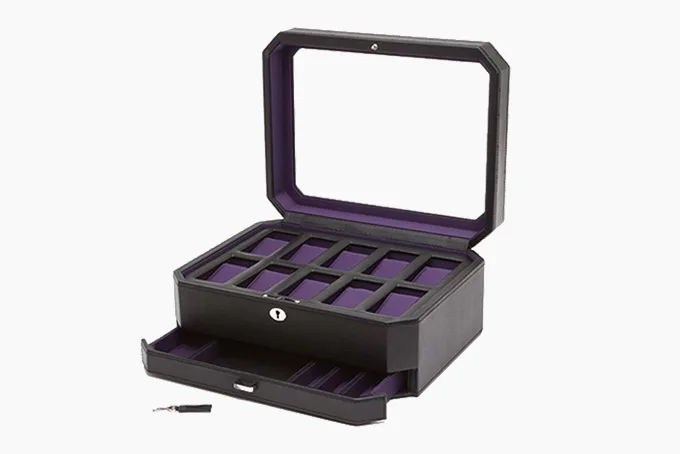 WOLF Windsor 10-Piece Watch Box with drawer