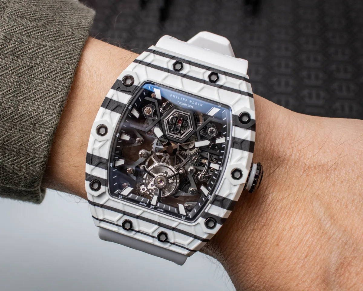 Side profile of Philipp Plein Crypto King Flying Tourbillon