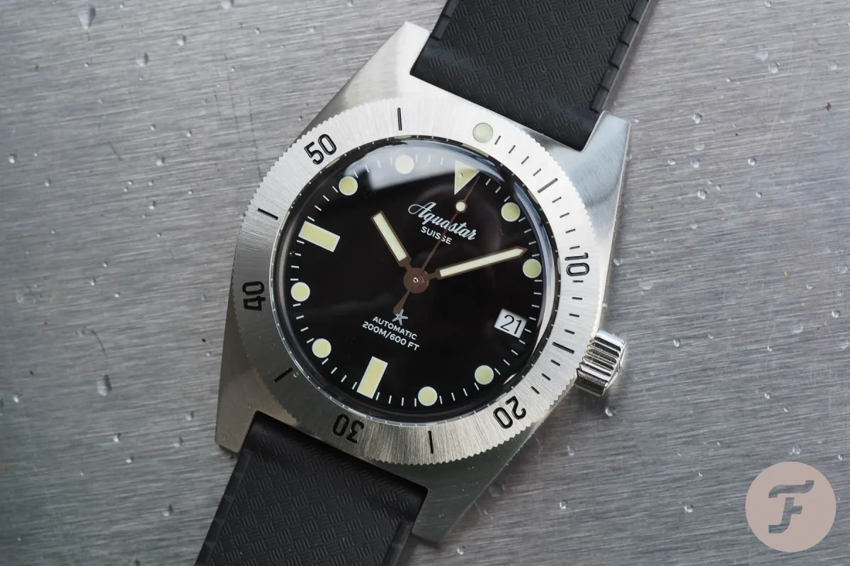 Aquastar Model 60 in various dial colors and strap options