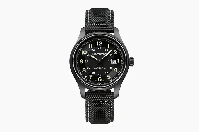 Hamilton Khaki Field Titanium Auto in black titanium.