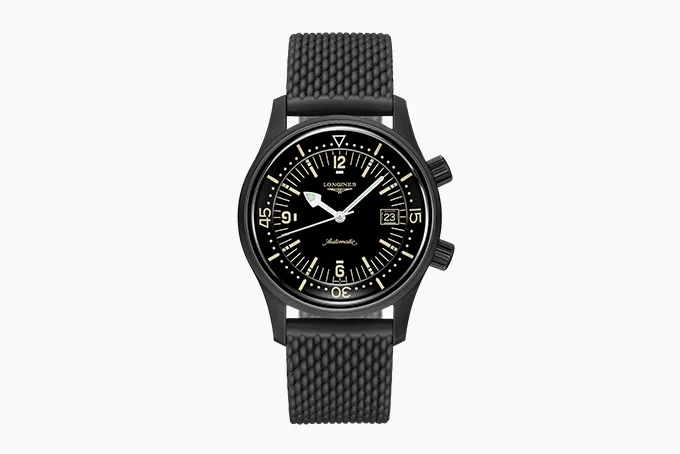 Longines Legend Diver in modern black style.