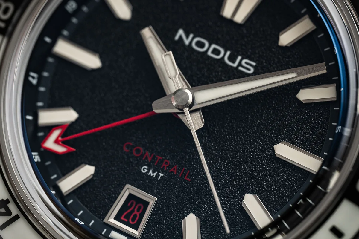 Nodus Contrail GMT sand-textured dials