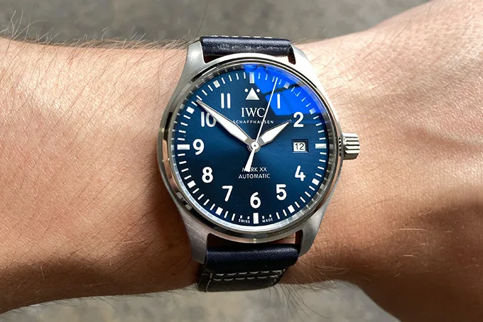 IWC Mark XX watch crown detail