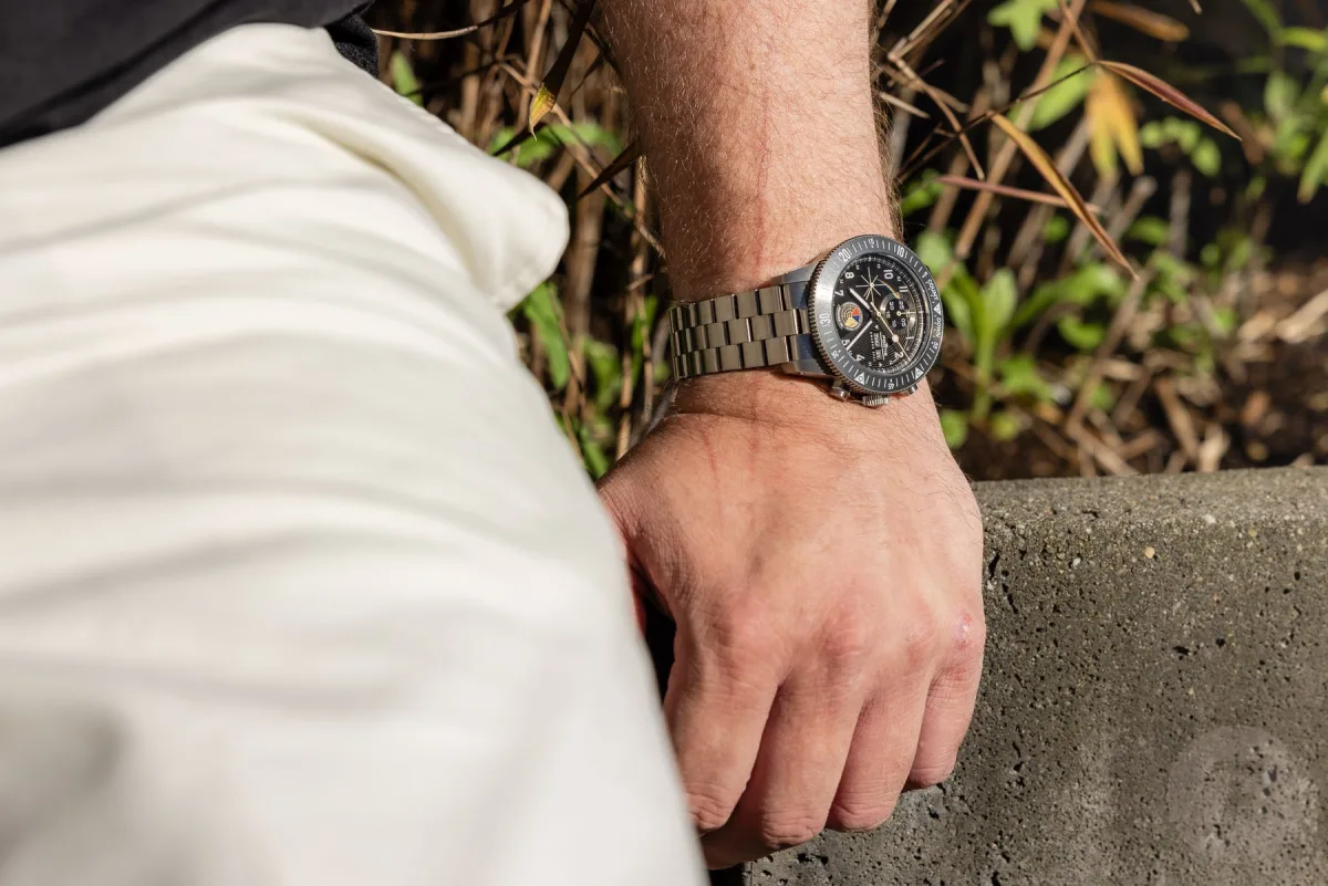 Side profile of Fortis Novonaut AMADEE-24 on wrist