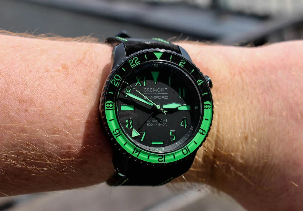 Bremont X Bamford Aurora Supermarine GMT on wrist