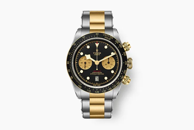 Tudor Black Bay Chrono S&G in silver, gold, and black