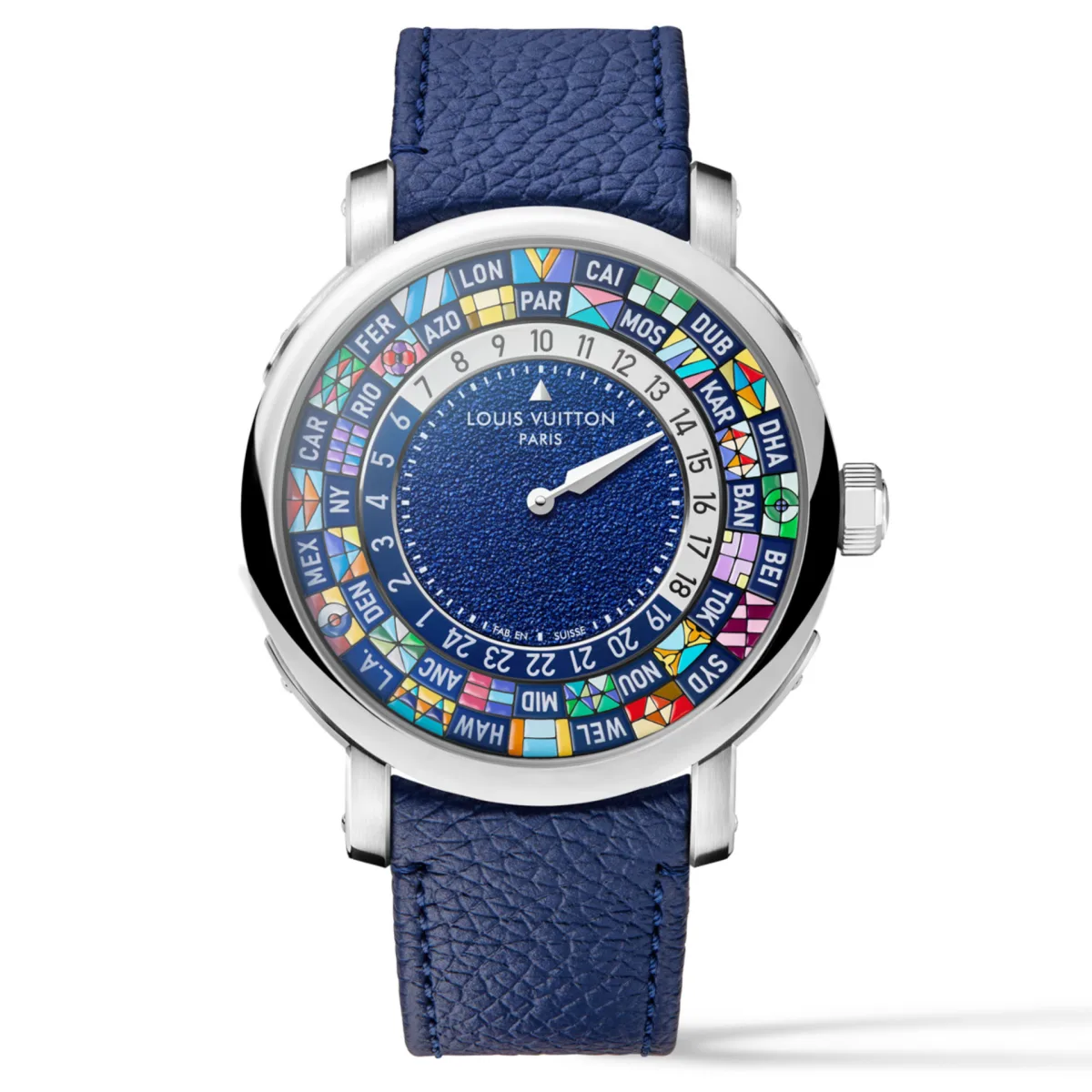 Colorful flags on the Louis Vuitton Escale WorldTime dial