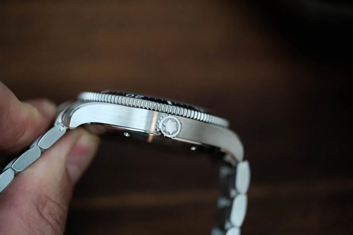 Close-up of Montblanc Iced Sea dial pattern