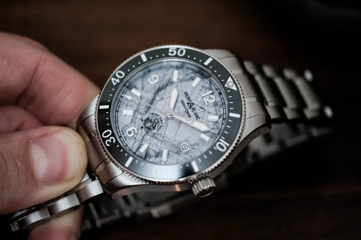 Montblanc Iced Sea side view showing case and bezel