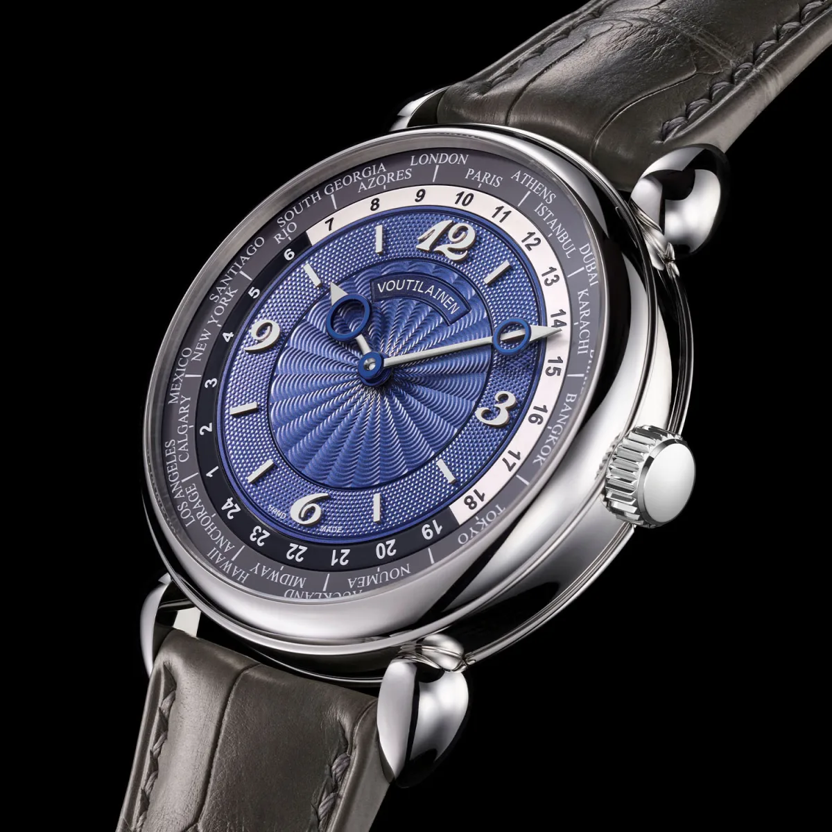 Voutilainen 216TMZ Worldtime watch with steel case