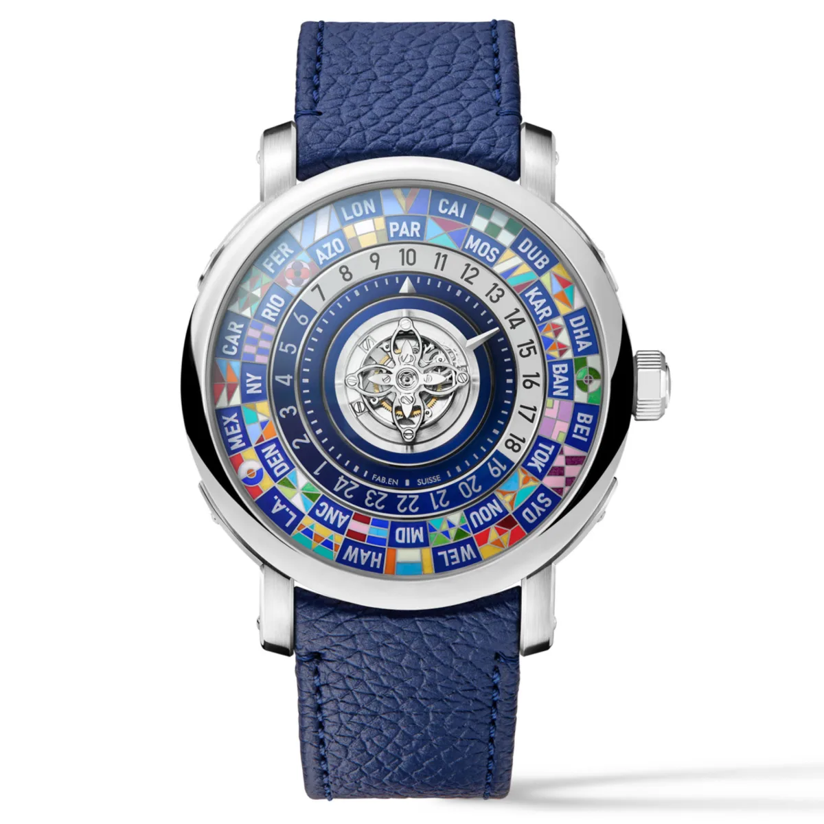 Louis Vuitton Escale Worldtime Tourbillon watch with colorful enamel flags
