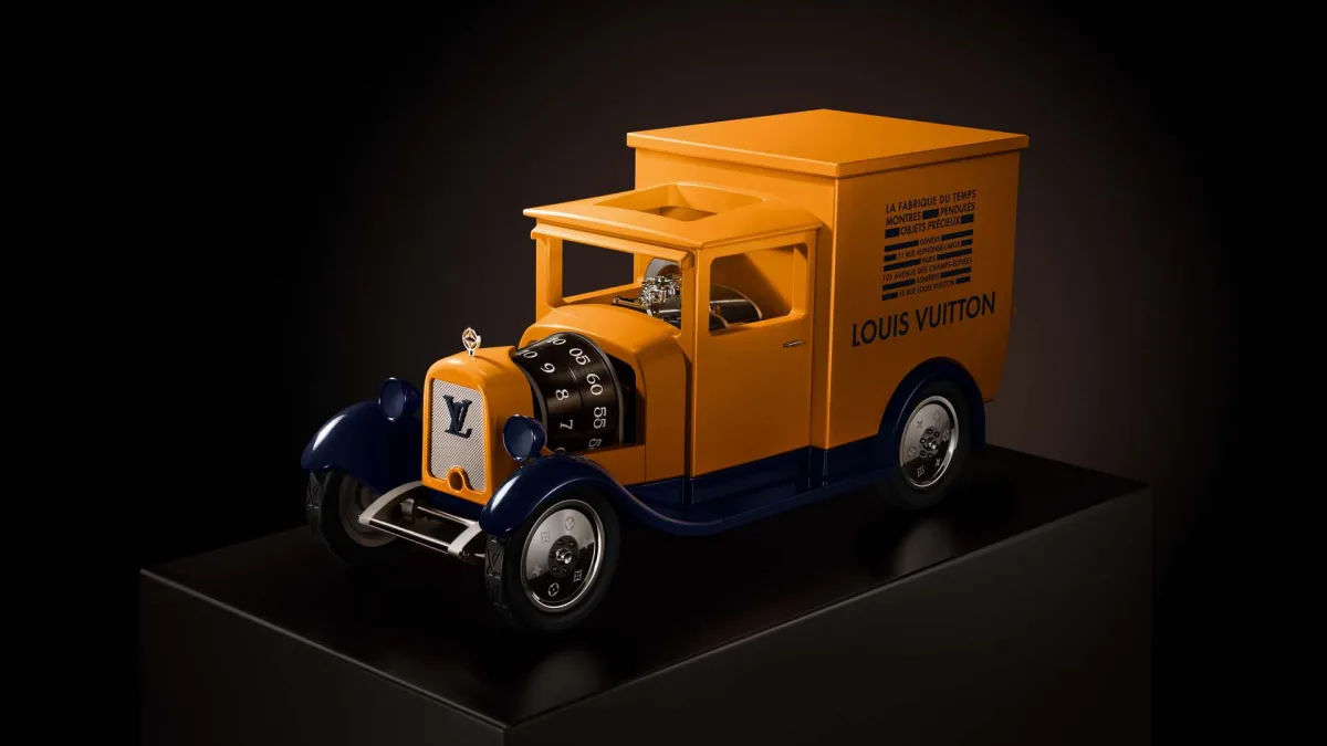 Louis Vuitton Camionnette styled interior clock resembling vans