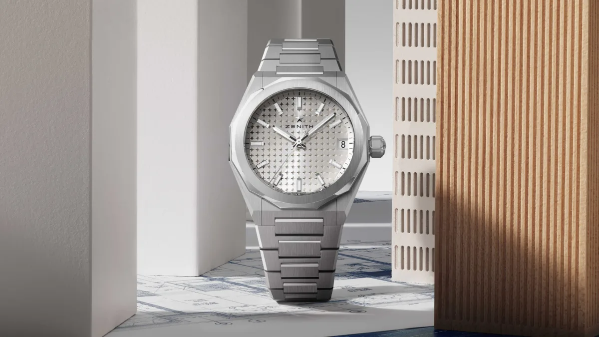 Zenith DEFY Skyline 36 with silver dial and star pattern