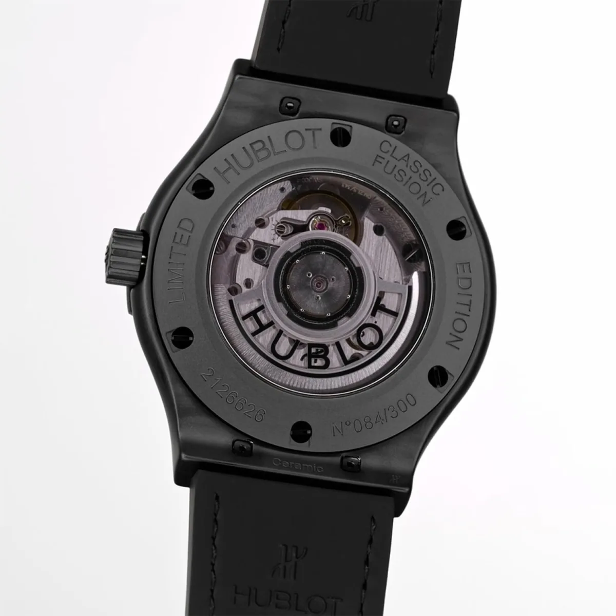 Black fabric and rubber strap of the Hublot Classic Fusion