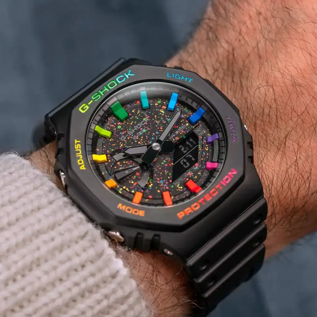 G-Shock CasiOak Full Metal Rainbow with colorful dial