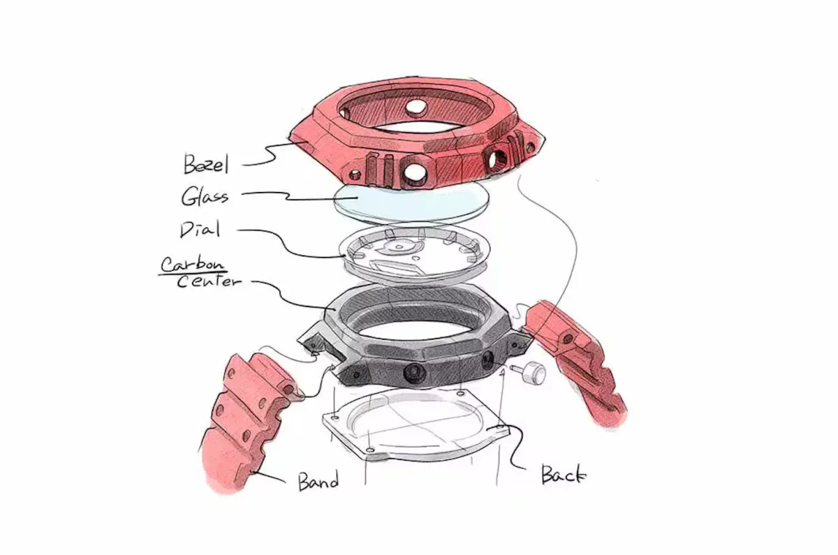 Detailed view of Casio G-Shock GA-2100 features