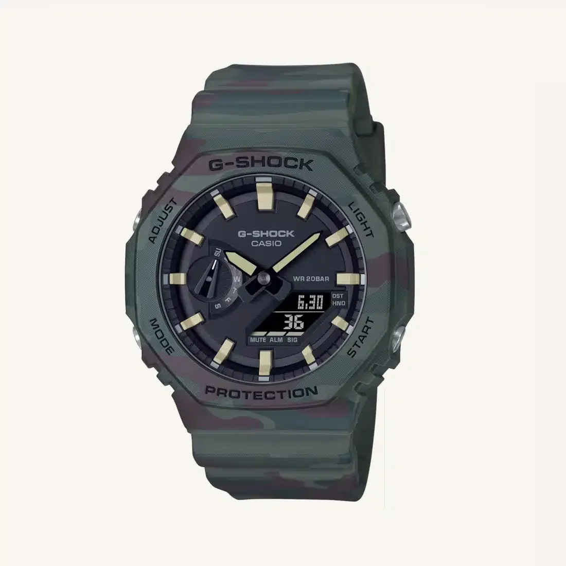 Casio G-Shock CasiOak GAE2100WE-3A with camouflage design