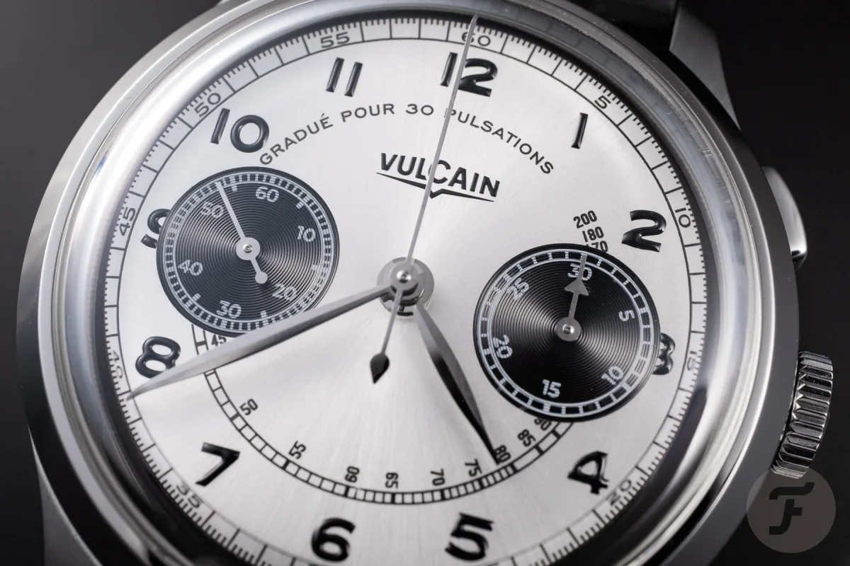 Dial close-up of Vulcain Monopusher Heritage Panda