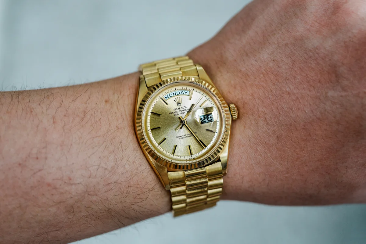 Champagne pie-pan dial of Rolex Day-Date ref. 1803