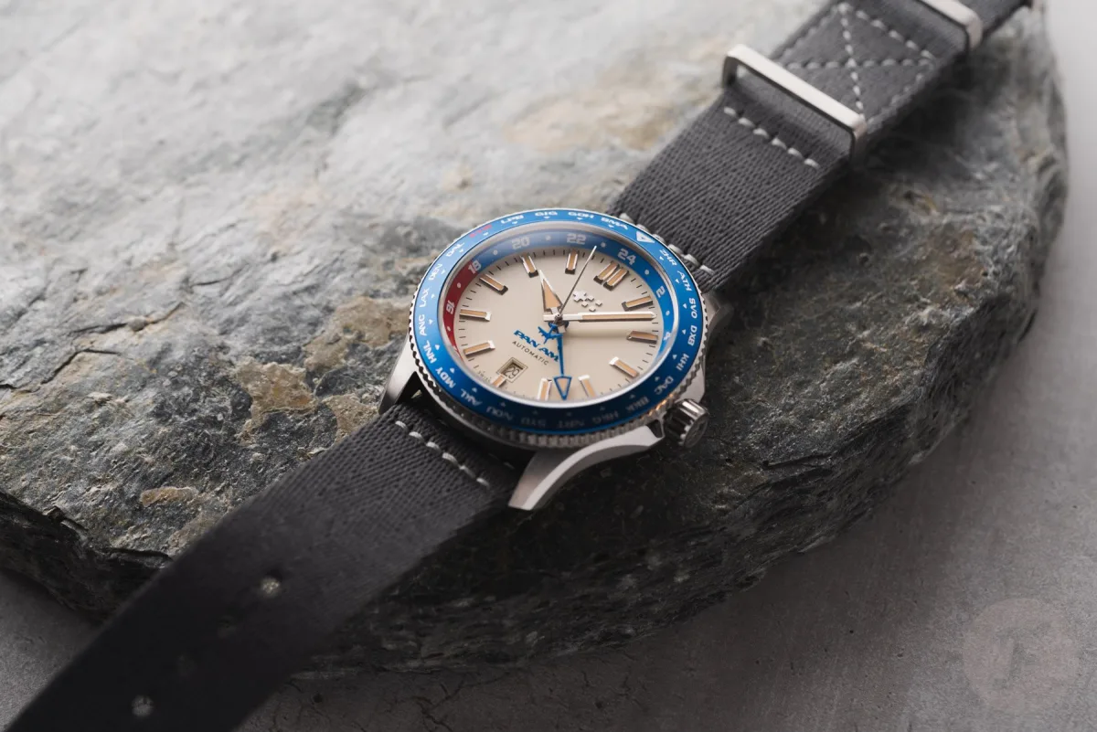 Christopher Ward C60 Clipper GMT watch front view