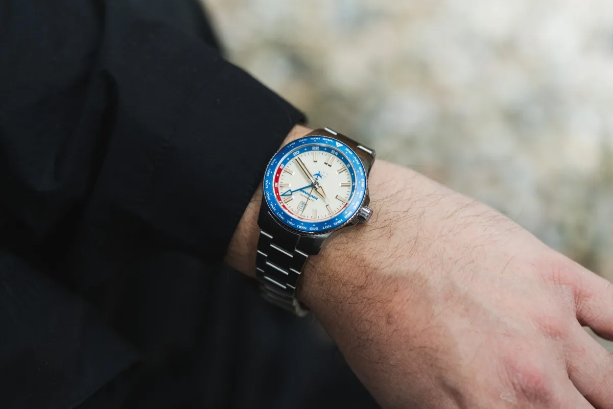 Christopher Ward C60 Clipper GMT on wrist