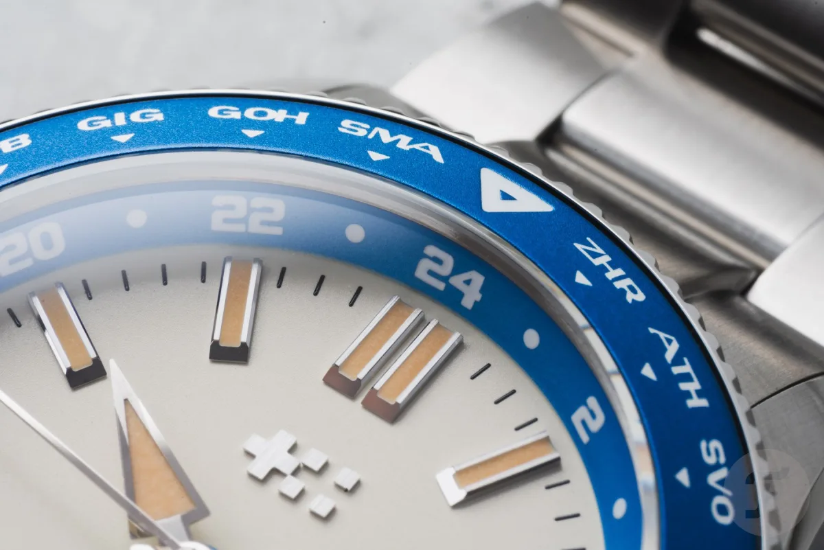 Christopher Ward C60 Clipper GMT bezel with IATA codes