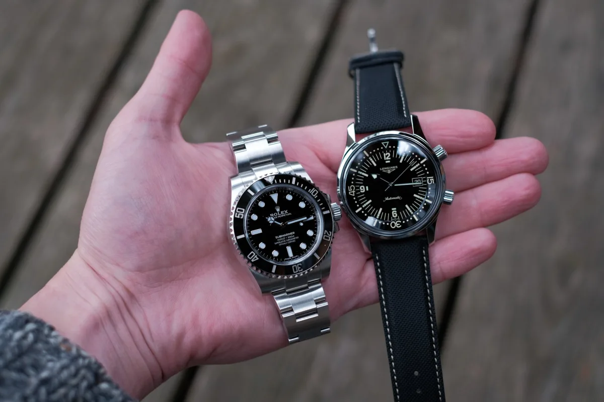 Longines Legend Diver watches side by side